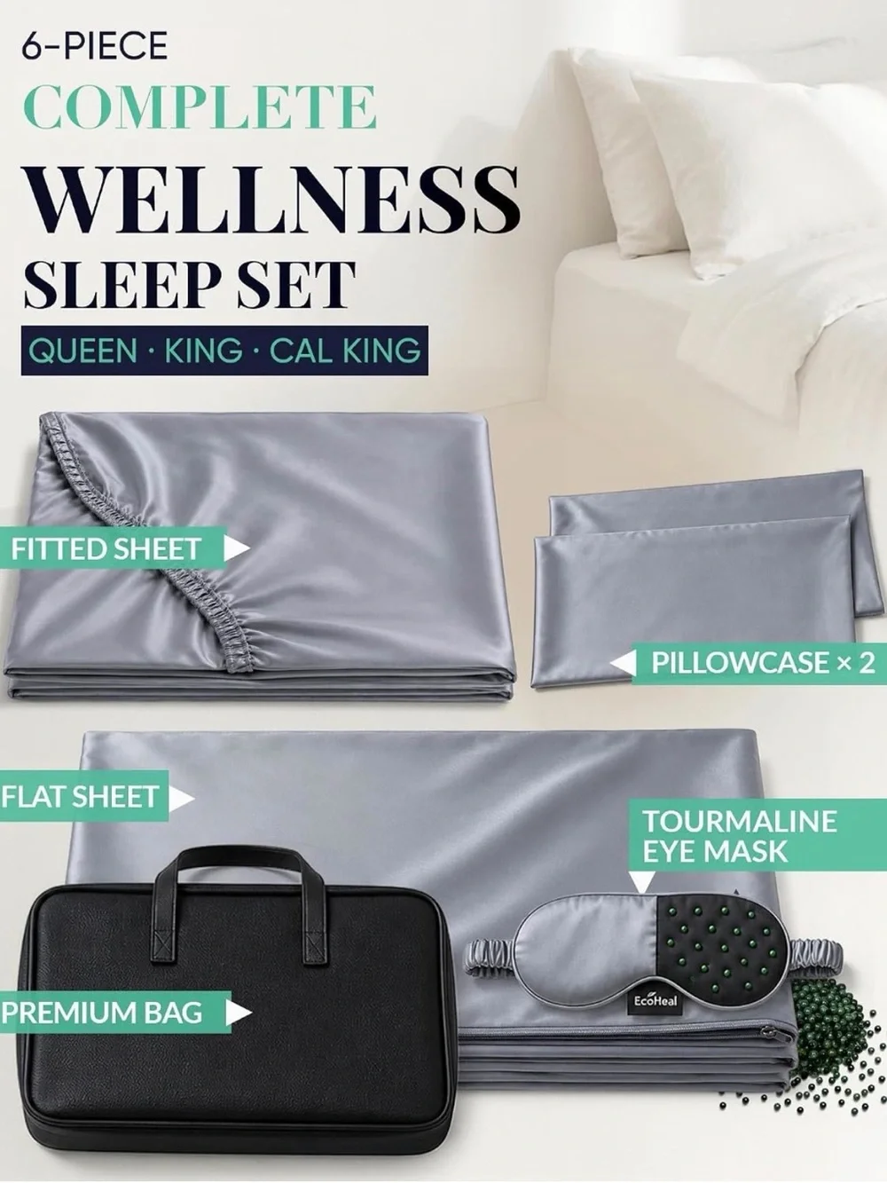 Luxury King Sheet Set - Gray - 100% Egyptian Cotton